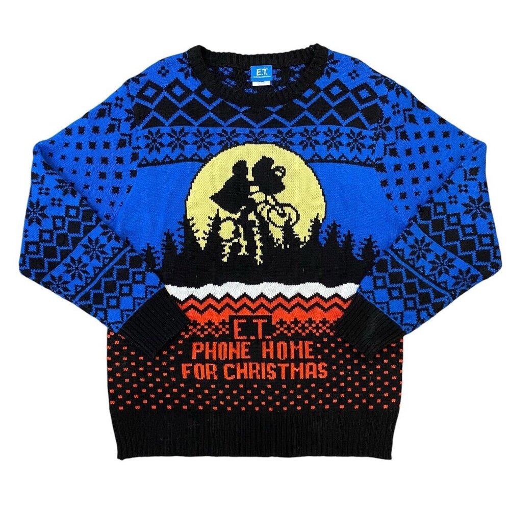 E.T. The Extra Terrestrial Ugly Christmas Sweater Knit AOP Size Large Universal